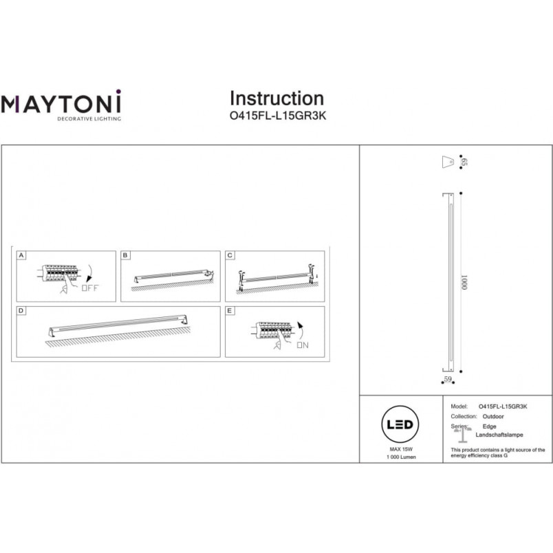 Oświetlenie LED Maytoni Edge 3000K - Nowoczesny Design