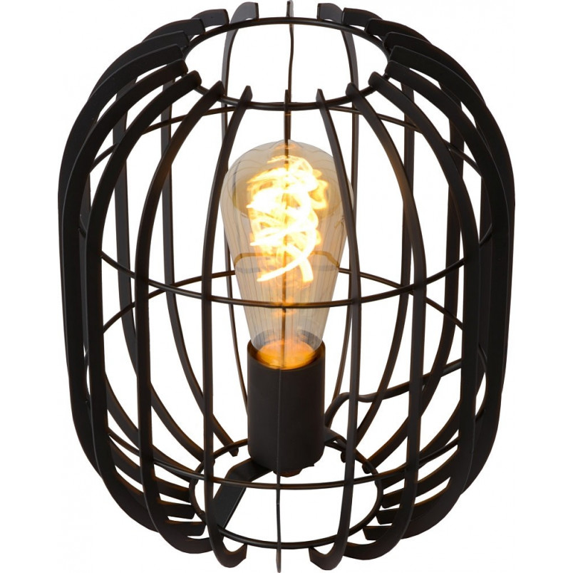 Lampa stołowa Reda 22 czarna Lucide | Loftowa lampa