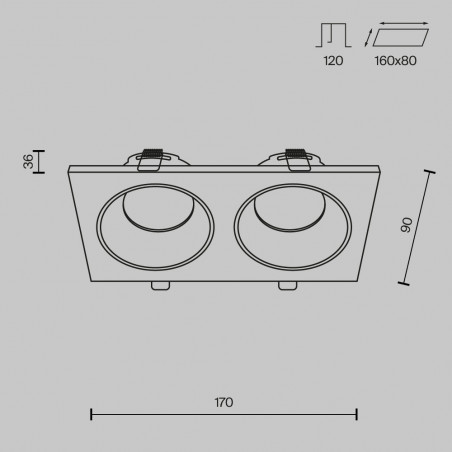Lampa podtynkowa Zoom II Maytoni - idealna do łazienki | GU10