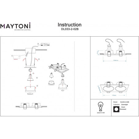 Lampa podtynkowa Zoom II Maytoni | Downlight do łazienki GU10