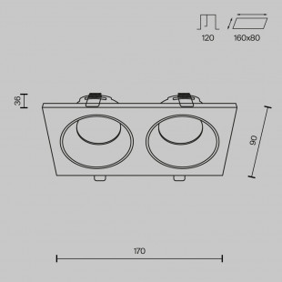 Lampa podtynkowa Zoom II Maytoni | Downlight do łazienki GU10
