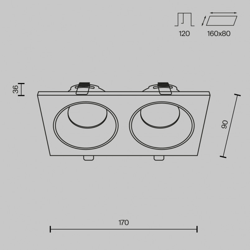 Lampa podtynkowa Zoom II Maytoni | Downlight do łazienki GU10