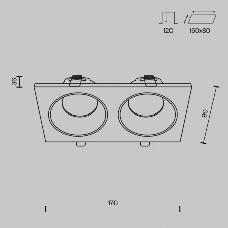 Lampa podtynkowa Zoom II Maytoni | Downlight do łazienki GU10