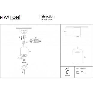 Lampa spot tuba Slim B biała Maytoni | Downlight GU10