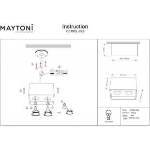 Lampa spot 2 punktowa Slim B czarna Maytoni | Oświetlenie