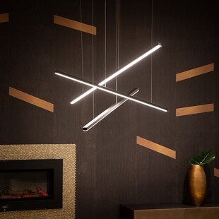 Lampa wisząca liniowa potrójna Trio III Led Czarna marki MaxLight