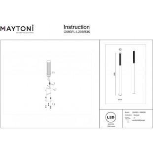 Lampa zewnętrzna Lit LED Maytoni | Słupki ogrodowe