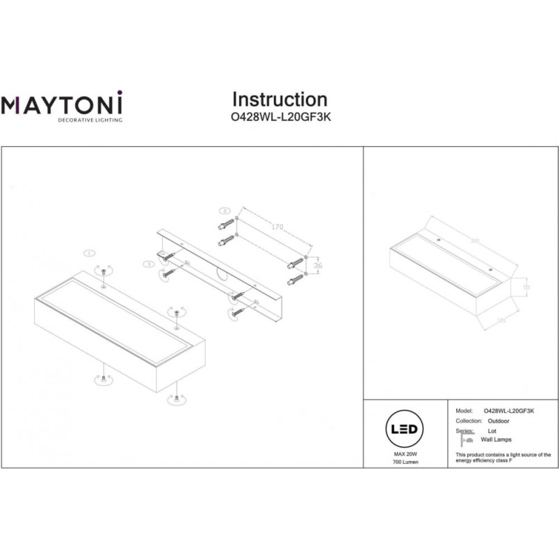 Kinkiet zewnętrzny Lot LED Maytoni - Nowoczesny design | Sklep