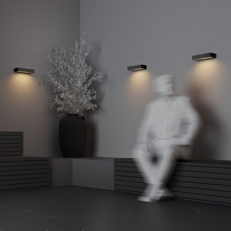 Kinkiet zewnętrzny Maytoni Lot LED - czarny, nowoczesny design