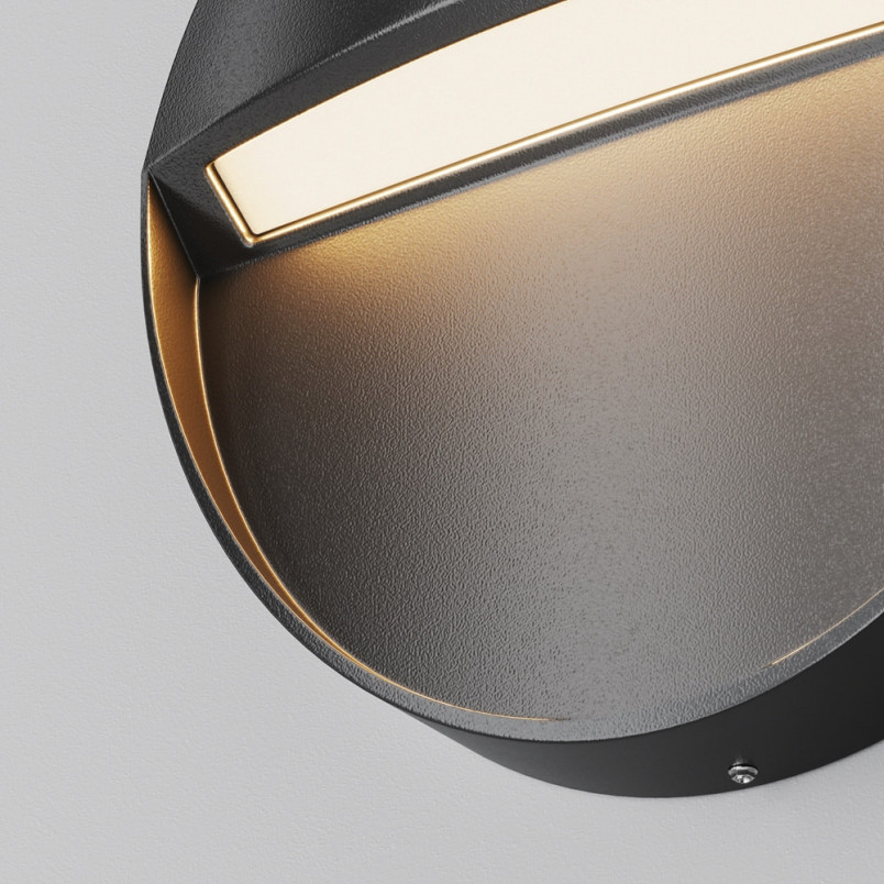 Lampa zewnętrzna Mane Round LED - Maytoni | Czarna, Nowoczesna