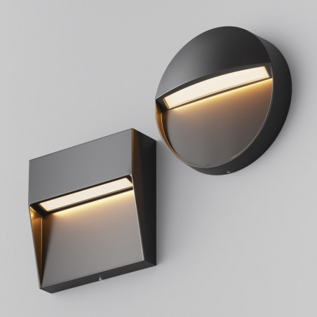 Lampa zewnętrzna Mane Round LED - Maytoni | Czarna, Nowoczesna