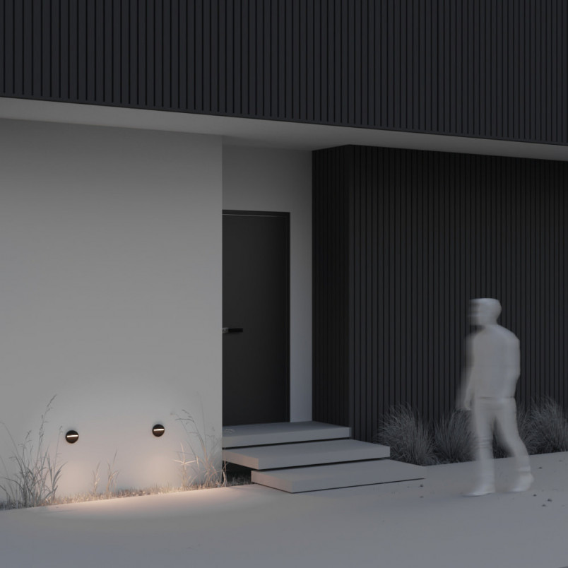 Lampa zewnętrzna Mane Round LED - Maytoni | Czarna, Nowoczesna