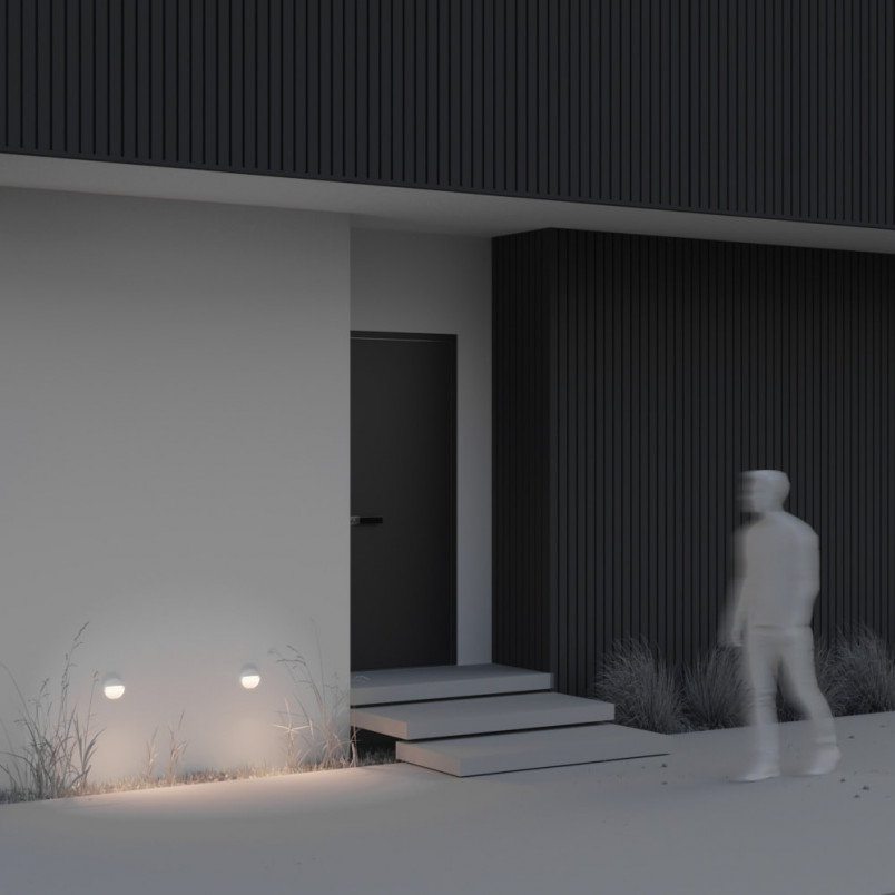 Lampa zewnętrzna Mane Round LED biała Maytoni | Oświetlenie schodów