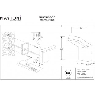 Kinkiet zewnętrzny Paso LED Maytoni | Nowoczesny design