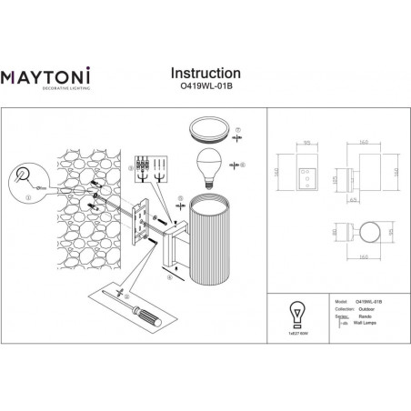 Kinkiet zewnętrzny Rando Maytoni - Elegancki design, trwałość