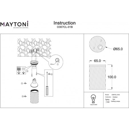 Lampa zewnętrzna Roll Maytoni - Nowoczesny design | Sklep z lampami