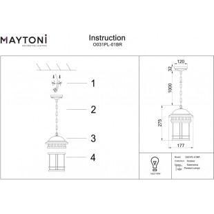 Lampa wisząca zewnętrzna retro Salamanca - Maytoni | Ogród