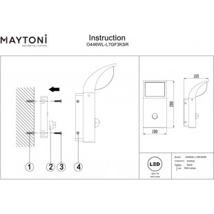 Kinkiet elewacyjny Stock LED Maytoni | Czujnik ruchu