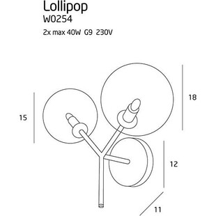 Kinkiet Lollipop Mosiądz/Szkło | MaxLight - Retro Design