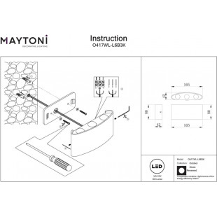 Kinkiet elewacyjny LED Strato III | Maytoni - Czarny