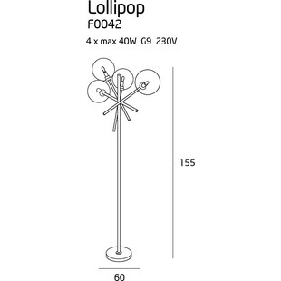 Lampa podłogowa Lollipop - szklane kule, mosiądz | MaxLight