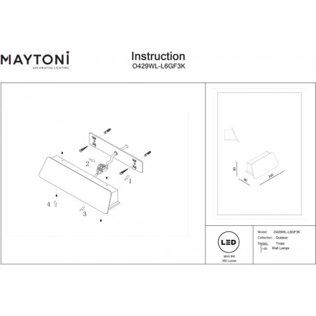 Kinkiet elewacyjny Trupp LED Maytoni | Oświetlenie Ogrodowe