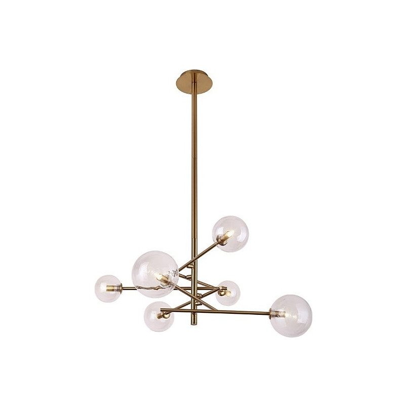 Lampa Sufitowa Lollipop VI - Mosiądz, Szkło | MaxLight