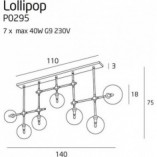 Lampa Sufitowa Lollipop VII - Mosiądz, Szkło | MaxLight