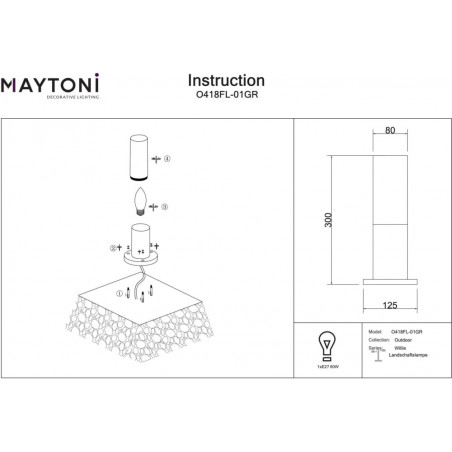 Lampa Ogrodowa Willis Maytoni | Słupki Ogrodowe - Kup Teraz!