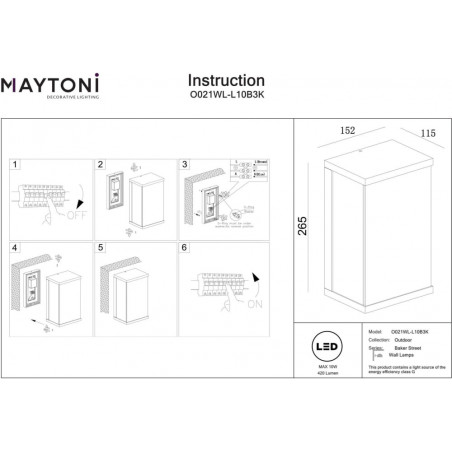 Kinkiet zewnętrzny Baker Street LED | Maytoni - Nowoczesny design