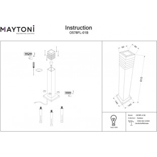 Lampa ogrodowa stojąca Unter den Linden - Maytoni | Czarna