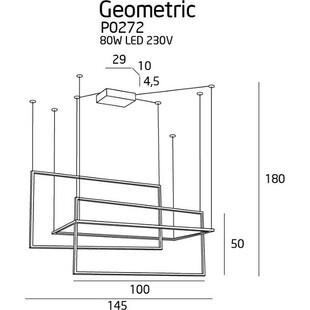 Lampa wisząca nowoczesna Geometric 145 Led Biała marki MaxLight