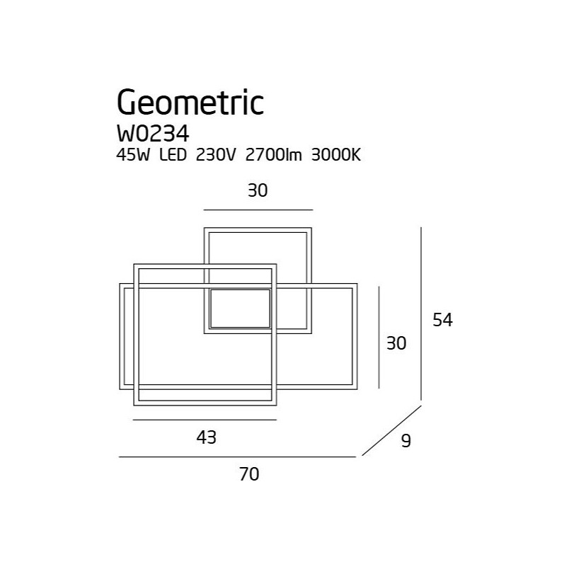 Kinkiet LED Geometric biały MaxLight - Nowoczesne oświetlenie