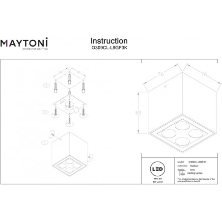 Lampa zewnętrzna Ares LED Maytoni - Nowoczesny design | Sklep z oświetleniem