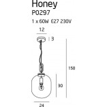 Lampa wisząca szklana Honey MaxLight | Bursztynowy Design