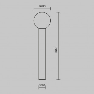 Lampa Ogrodowa Kula Bold 80cm Czarno-Biała Maytoni | Sklep