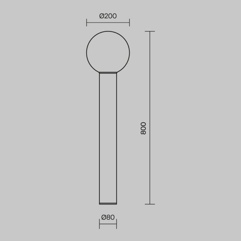 Lampa Ogrodowa Kula Bold 80cm Czarno-Biała Maytoni | Sklep