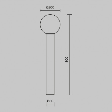 Lampa Ogrodowa Kula Bold 80cm Czarno-Biała Maytoni | Sklep
