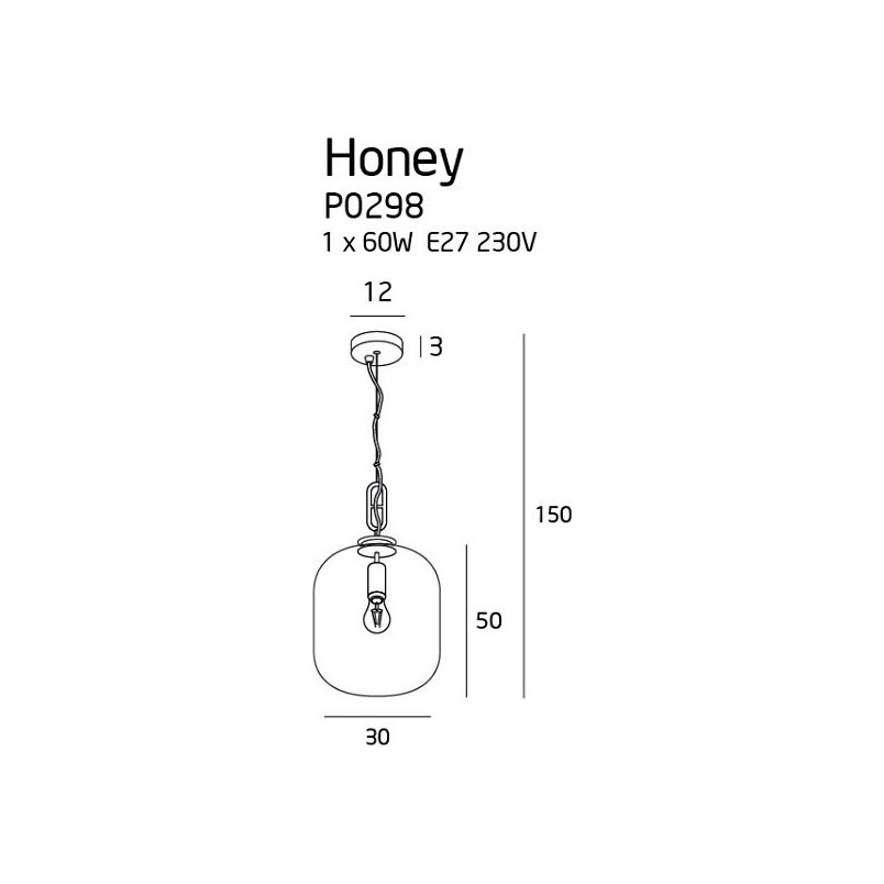 Lampa wisząca szklana Honey MaxLight | Nowoczesny design
