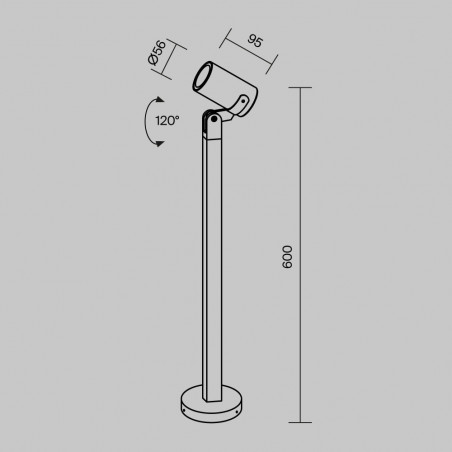 Lampa Ogrodowa Maytoni Scope 60cm - Nowoczesny Design