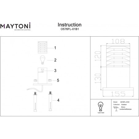 Lampa Ogrodowa Bronx Maytoni - Nowoczesny Design | Sklep