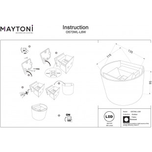 Kinkiet elewacyjny Fulton Round LED Maytoni | Biały, 3000K