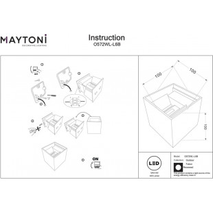 Kinkiet elewacyjny LED Fulton Square Maytoni | Czarny