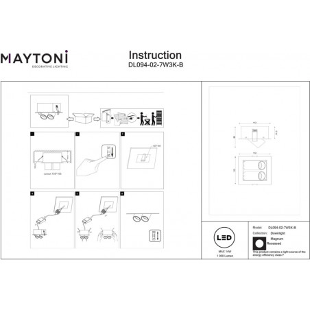Reflektor sufitowy LED Maytoni Magnum II - Czarny