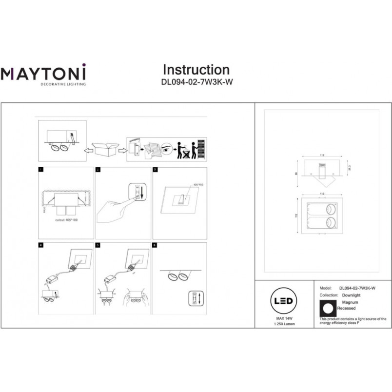 Reflektor sufitowy LED Magnum II - Maytoni | Oświetlenie