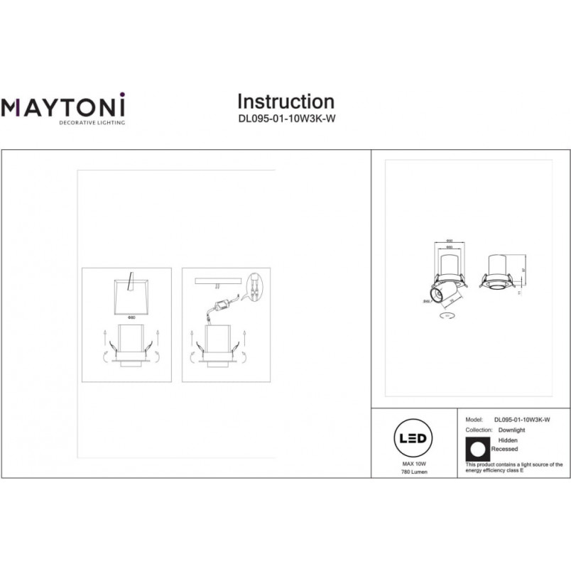 Reflektor sufitowy LED biały Maytoni - EAN: 5902620692834