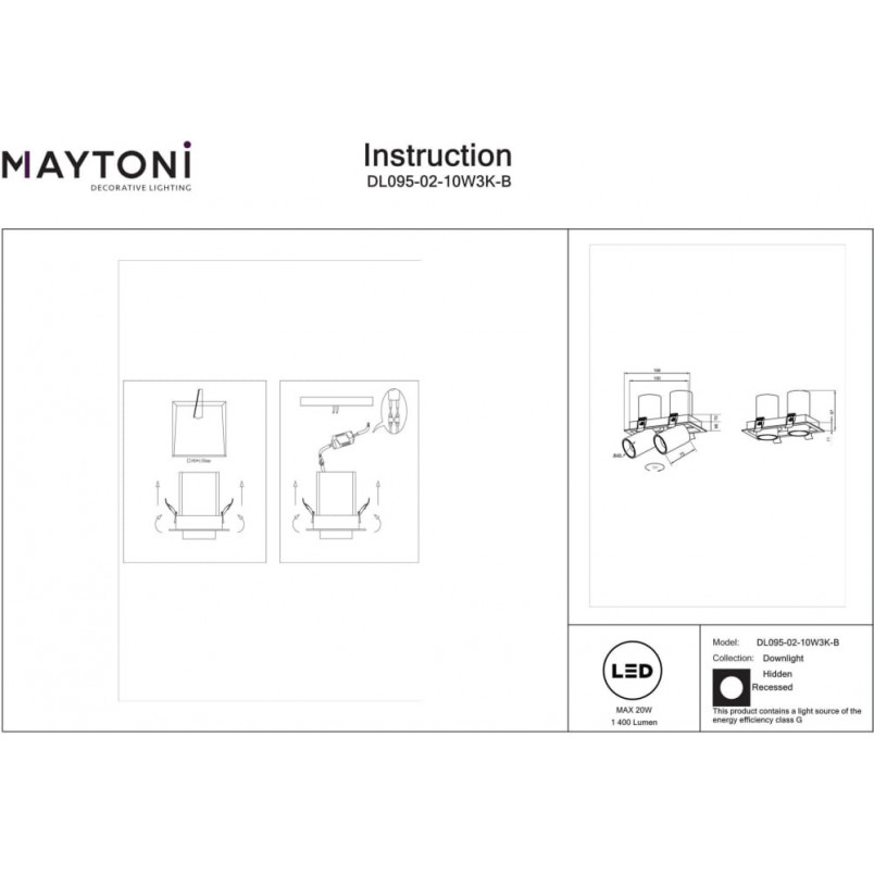 Reflektor sufitowy LED Hidden II czarny - Maytoni | Sklep