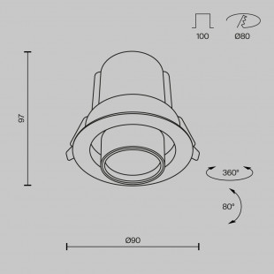 Reflektor sufitowy LED czarny Maytoni - EAN: [EAN produktu]