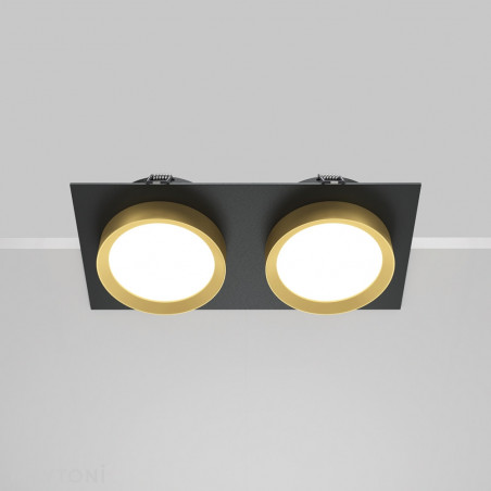Lampa Hoop Maytoni: Spot 2-punktowy, Czarno-Złoty | Sklep