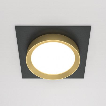 Lampa podtynkowa Hoop Maytoni: Elegancki design, czarno-złoty akcent